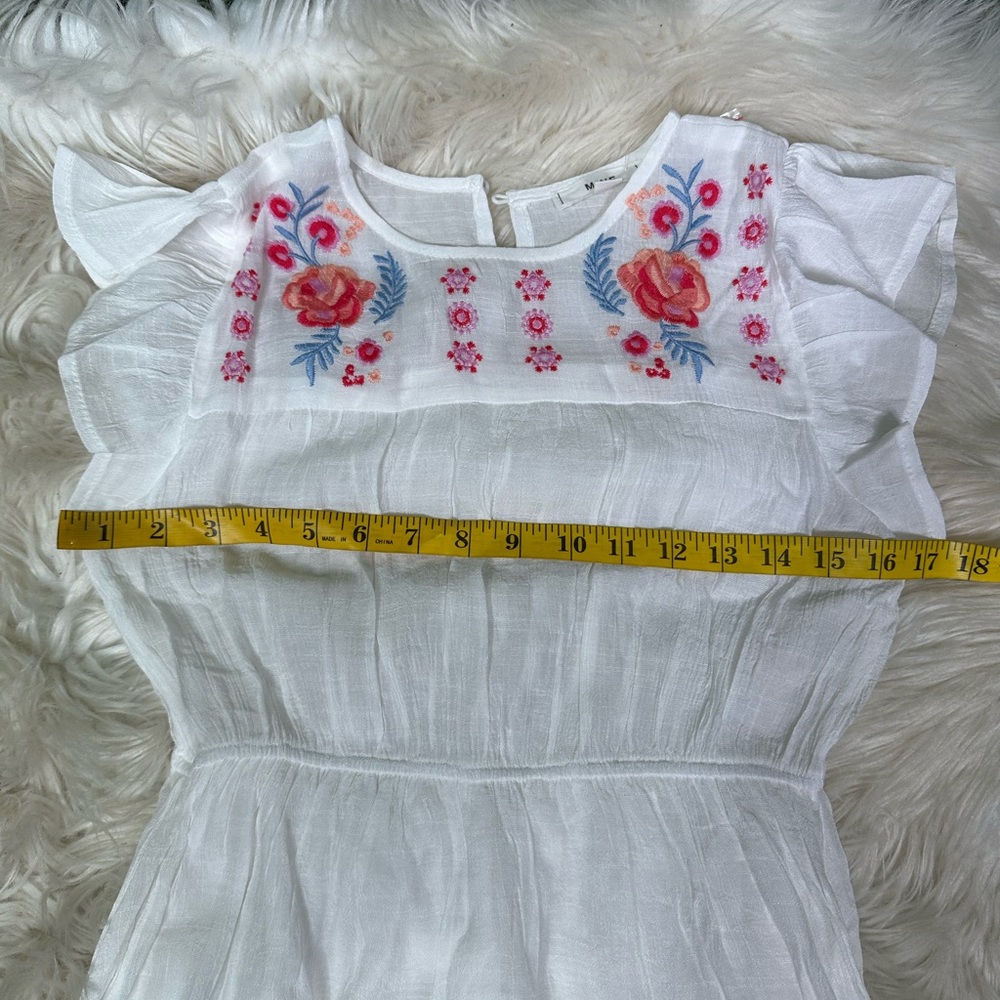 Nwt Mine White Dress with Pink Floral Embroidery - Picture 11 of 12